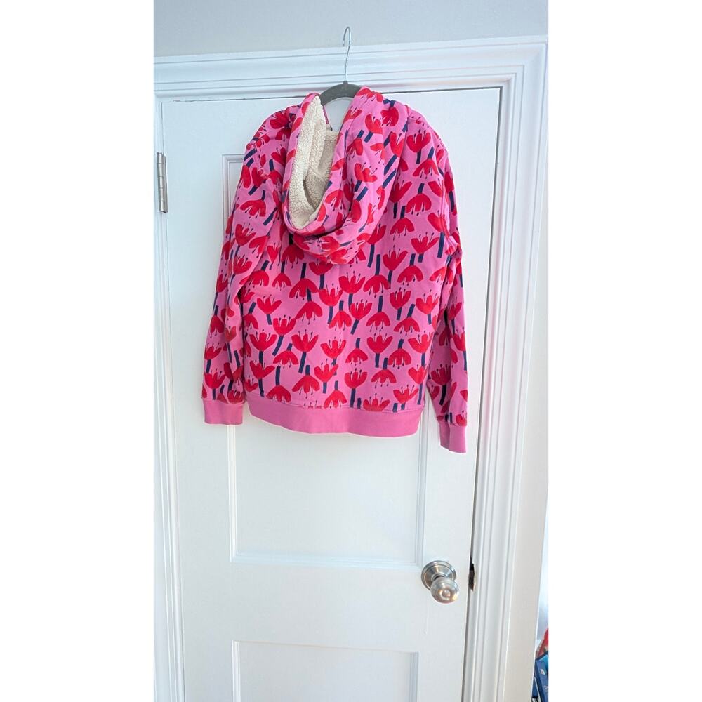 Hanna Andersson Tulip Print Faux Shearling Lined Hoodie US 10 // 140 CM - Picture 8 of 9